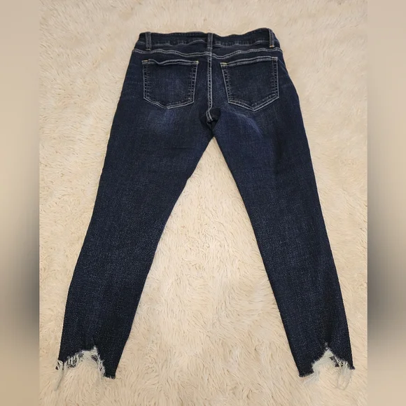 Dark Blue Distressed Jeans - Picture 2 of 4